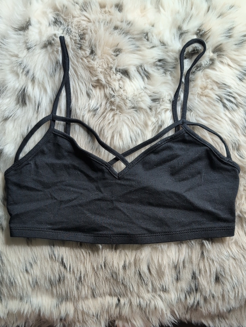 EXPRESS Black Double-Strap Bralette